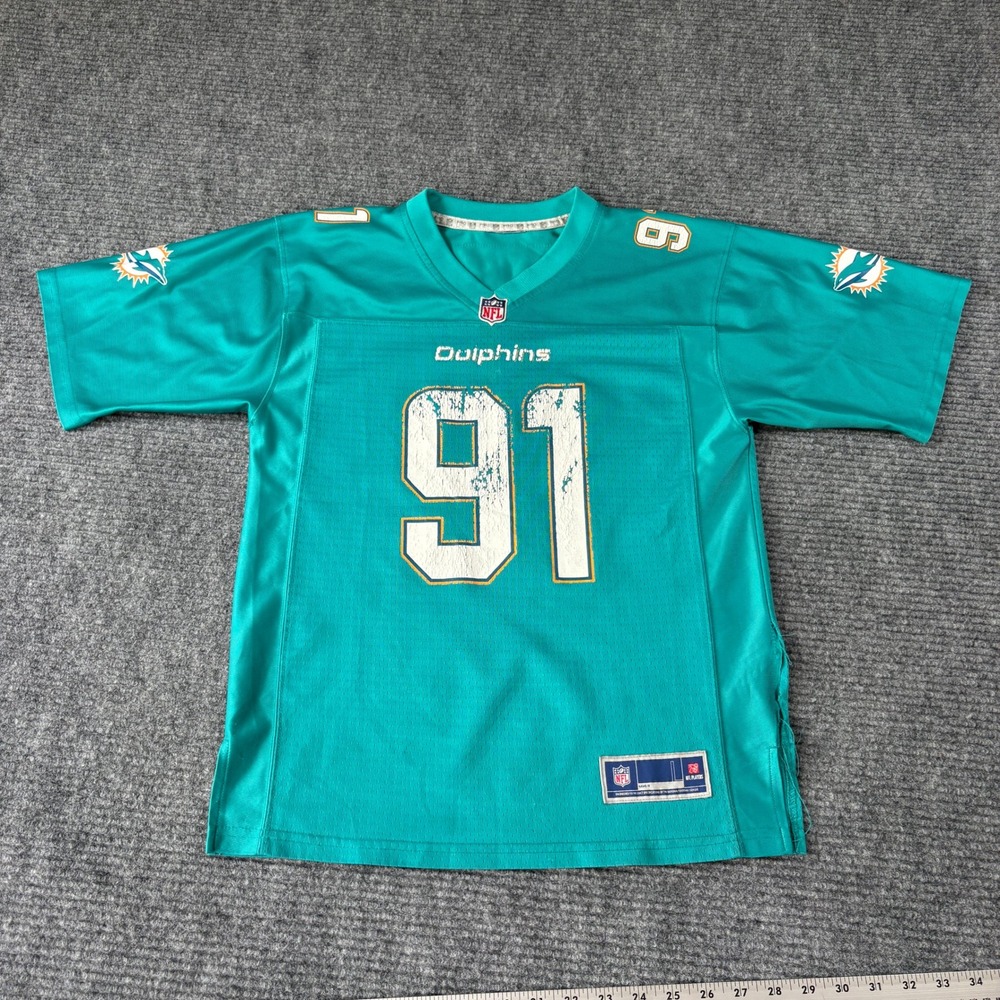 NFL Pro Line Miami Dolphins Cameron Wake 91 Jersey Aqua Teal Mens Size L